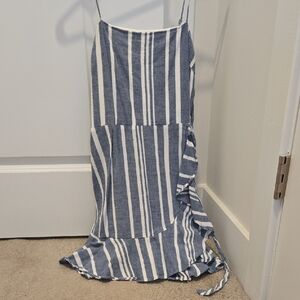 Express Navy and White Patterned Dress